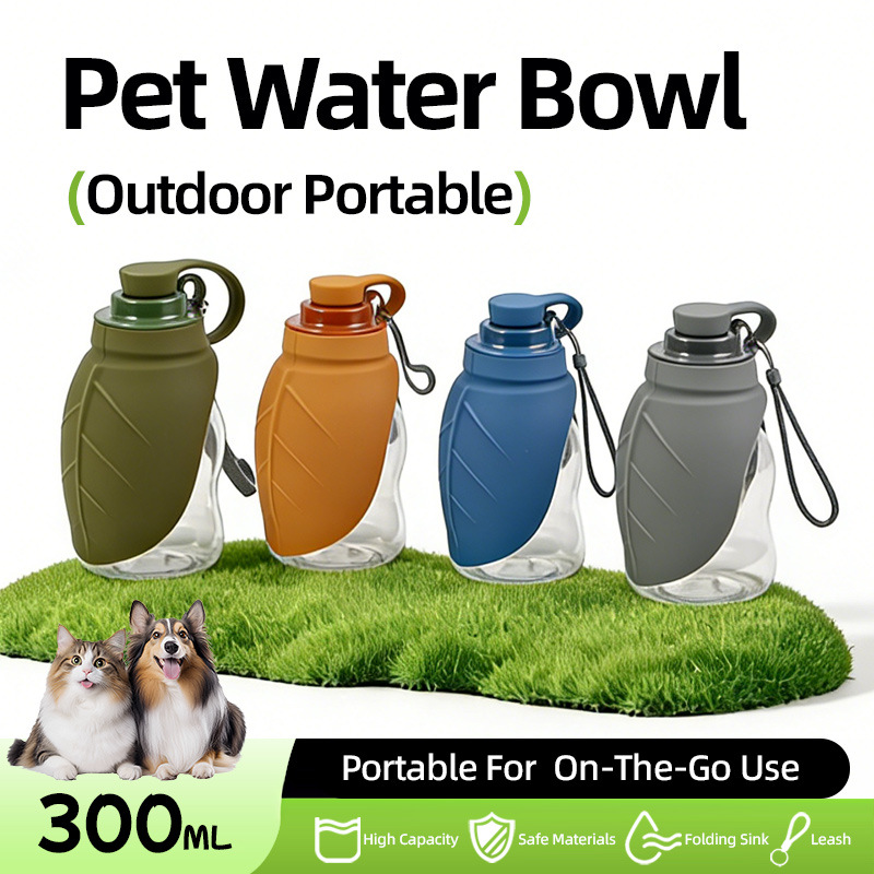 Outdoor Sport Glass Water Bottle - スポーツ携帯用ペット犬用ウォーターボトルシリコン製旅行用犬用ボウル子犬猫用屋外ペット用給水器