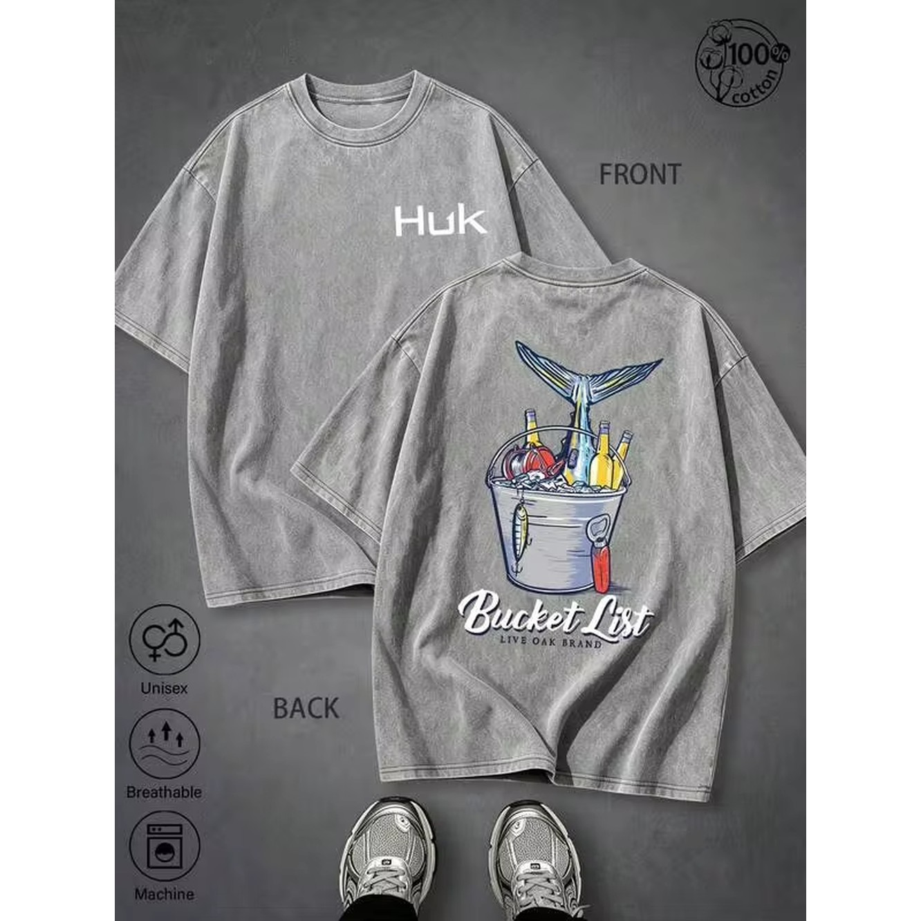 Outdoor Sports List - アメリカンアウトドアスタイルバケットリストフィッシングアイスバケットプリントTシャツ、古着の洗い加工されたシャツを使用、メンズTシャツスポーツ＆レジャースタイルY2kグラフィックTシャツ