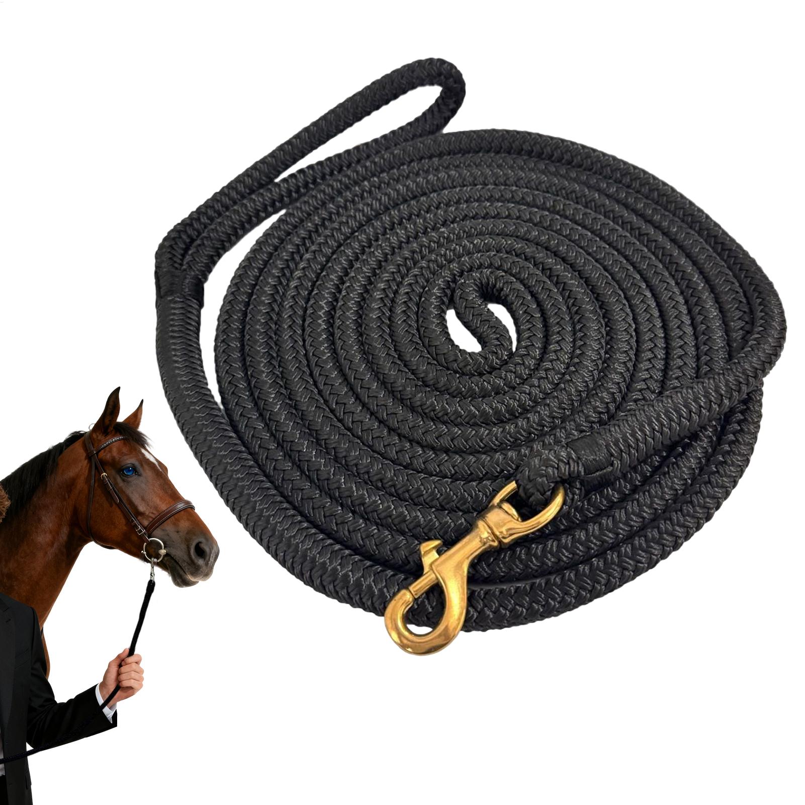 Lunge Line Horse - 馬用ランジライン、馬具、馬用ランジリード、クイックハルター付き、毎日の屋外、納屋、農場、牧草地、厩舎での使用に最適