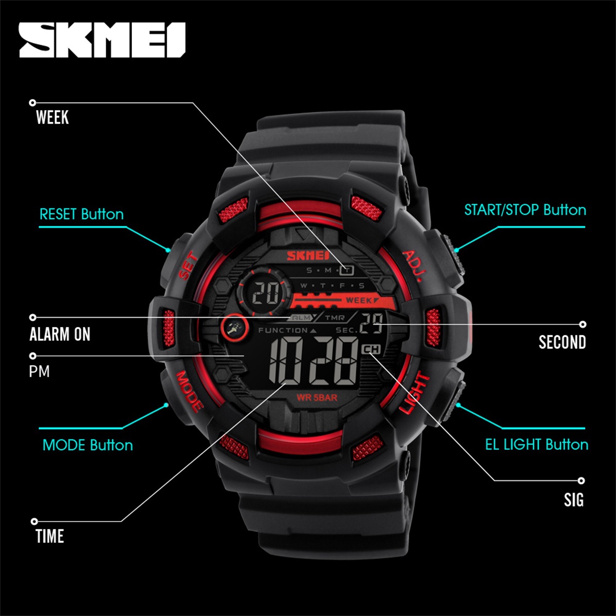 SKMEI スポーツアウトドアクロノデジタル腕時計メンズ多機 - Outdoor Sports List のレビューと価格