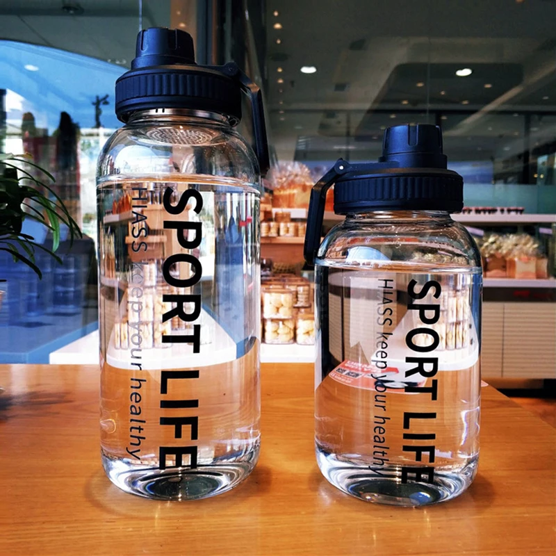 ポータブルスポーツガラス瓶,大容量,700ml/1000ml - Outdoor Sport Glass Water Bottle のレビューと価格