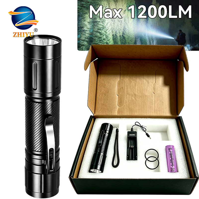 1200LM 固定焦点 LED 懐中電灯ペンクリップヘッドラ - Outdoor Spotlight のレビューと価格