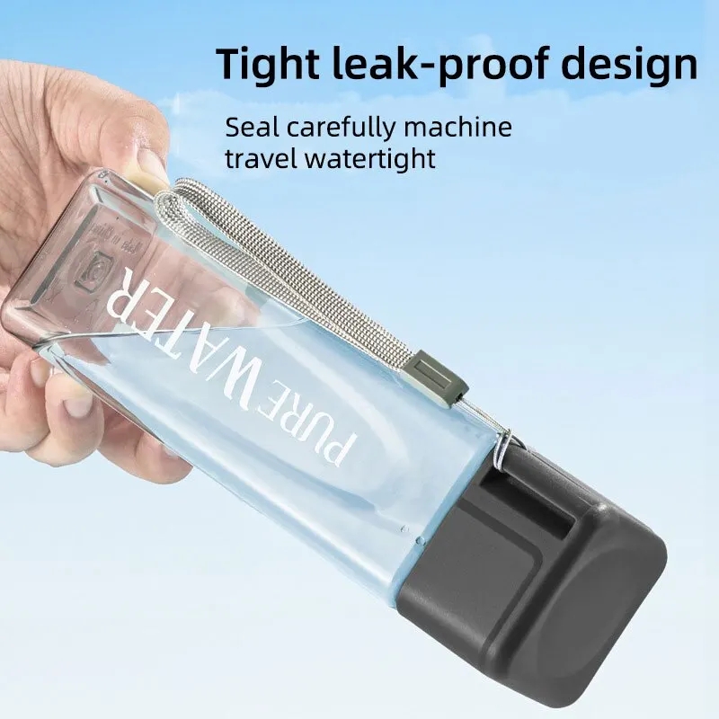 450ml、1個 クリアスクエアドリンクグラス（メイトプラス - Outdoor Sport Glass Water Bottle のレビューと価格