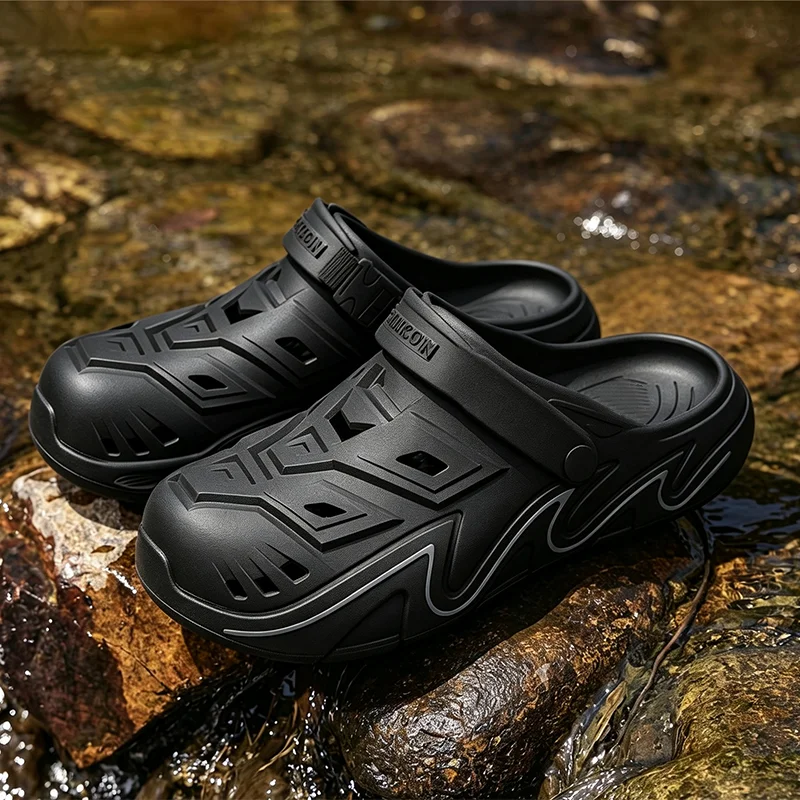 メンズ夏用アウトドア滑り止めクロッグサンダル 厚底防水ビーチ - Outdoor Sport Lights のレビューと価格