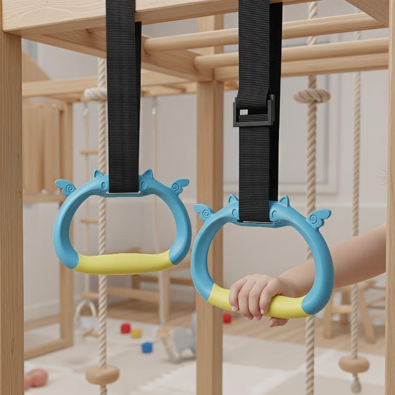 子供用体操鉄棒とリングセット、調節可能な吊り下げストラップ付 - Gymnastic Bar Home のレビューと価格