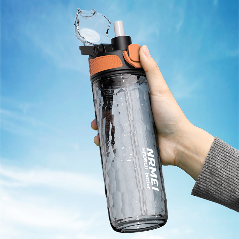 夏のスポーツ用ウォーターボトル、ストロー付き、トリタンカップ - Outdoor Sport Glass Water Bottle のレビューと価格