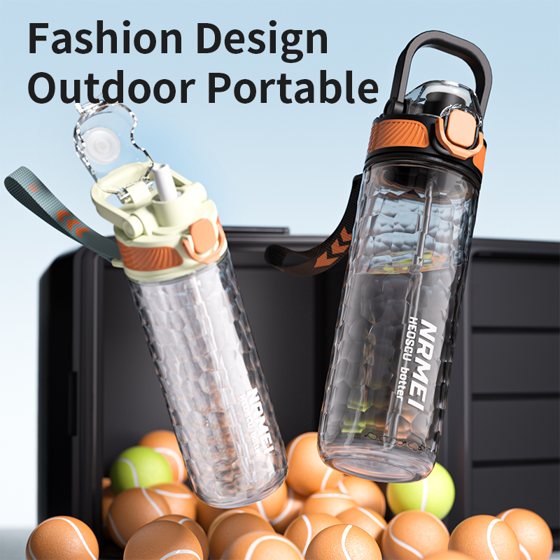 夏のスポーツ用ウォーターボトル、ストロー付き、トリタンカップ - Outdoor Sport Glass Water Bottle のレビューと価格