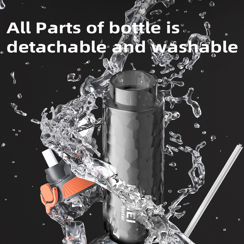 夏のスポーツ用ウォーターボトル、ストロー付き、トリタンカップ - Outdoor Sport Glass Water Bottle のレビューと価格
