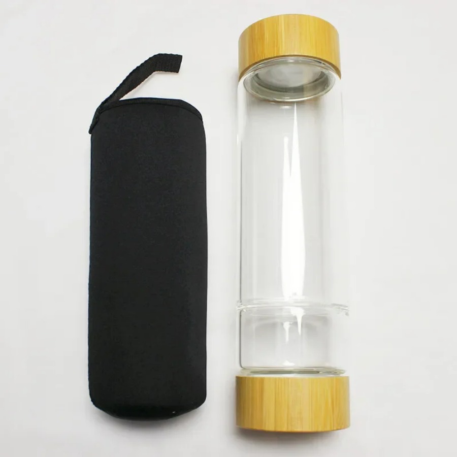 大口径クリスタル天然鉱石ボトル多色ウォーターボトル屋外ポータ - Outdoor Sport Glass Water Bottle のレビューと価格