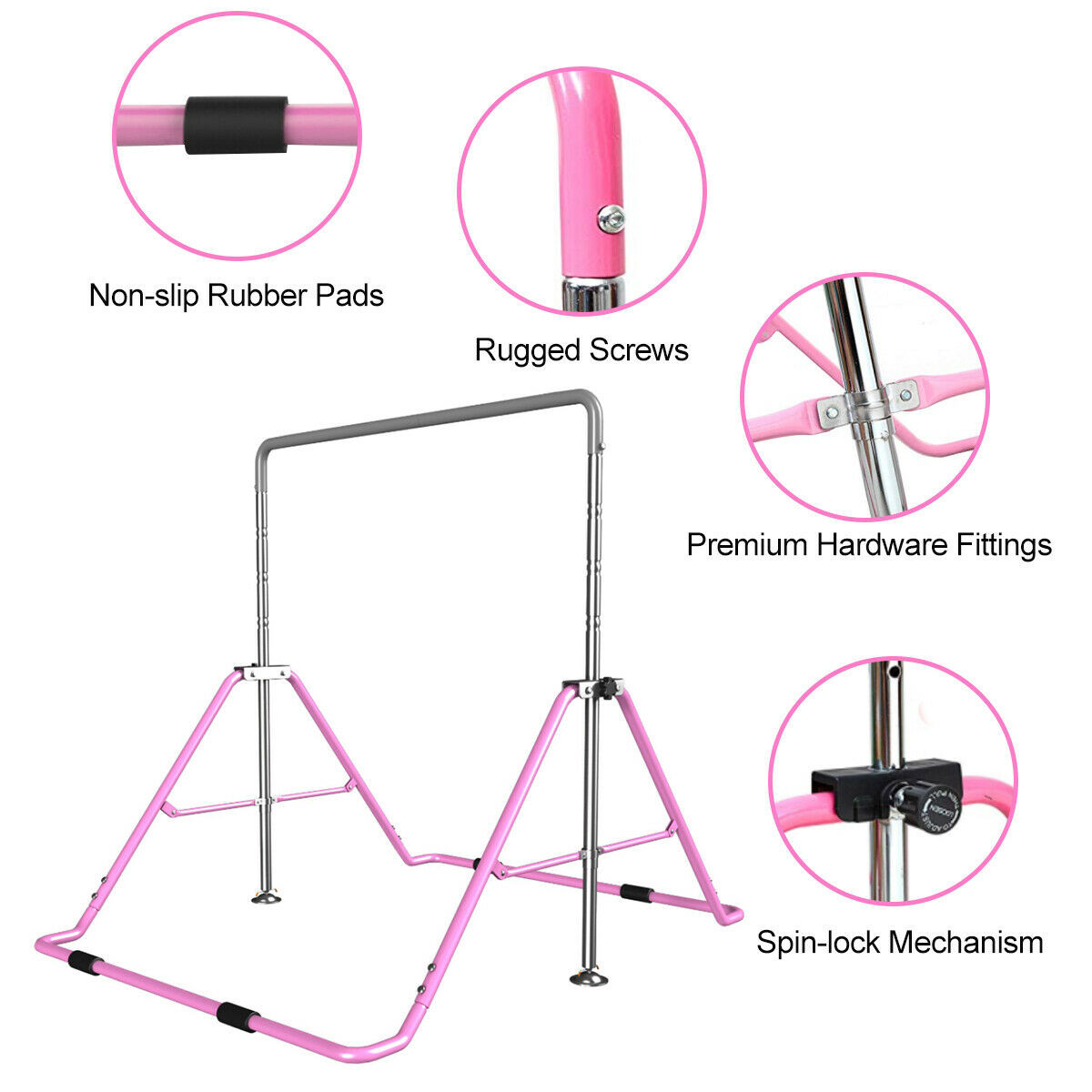 調整可能な130cmキッズ用ジムバー、家庭用トレーニング器具 - Gymnastic Bar Home のレビューと価格