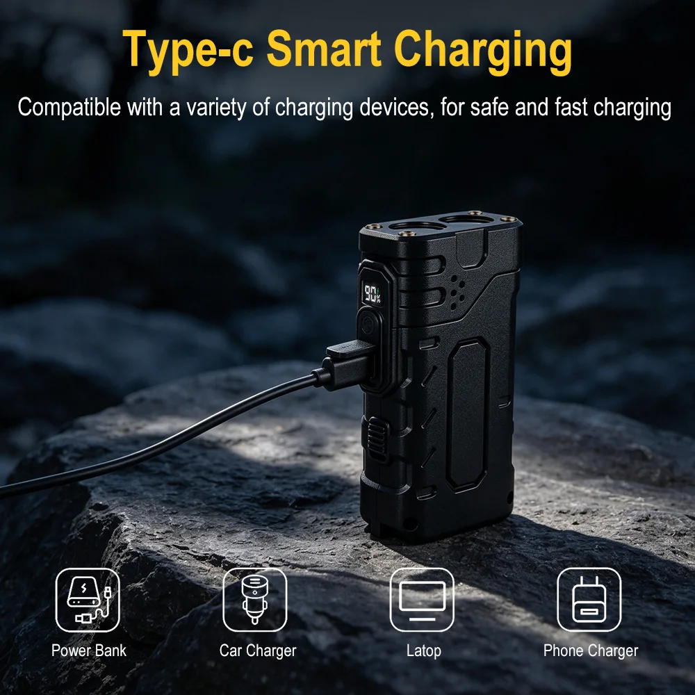 BORUIiT ハンドクランク EDC LED フラッシュラ - Outdoor Sport Lights のレビューと価格