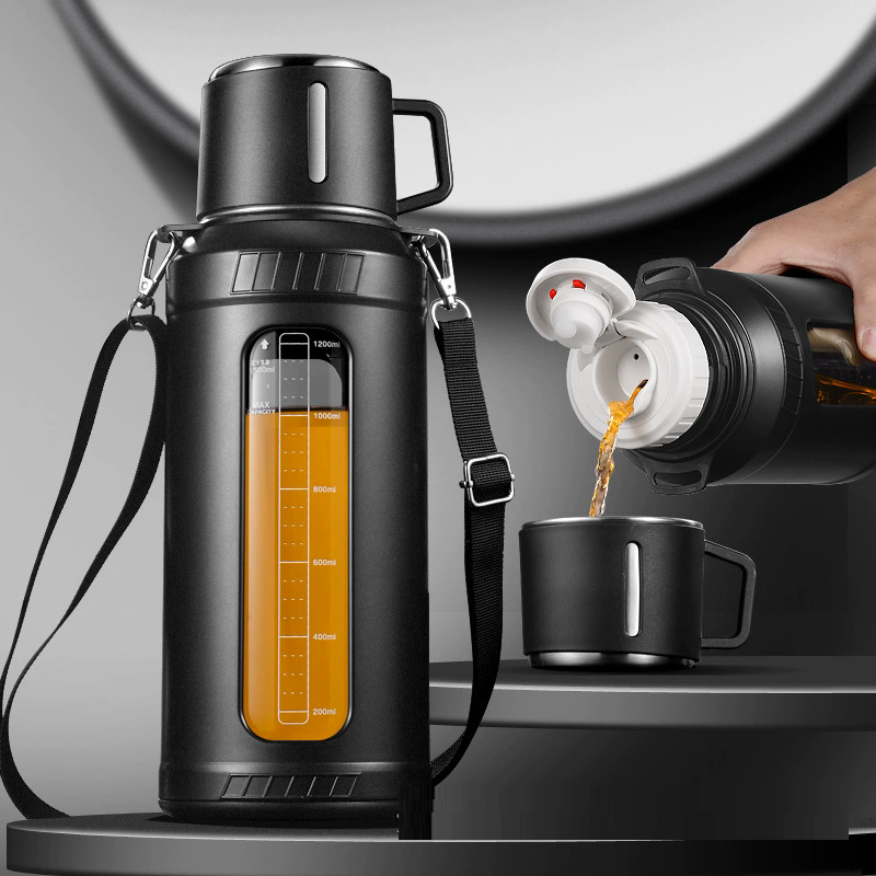 大容量2Lガラス製水筒、ストレーナー・インフューザーフィルタ - Outdoor Sport Glass Water Bottle のレビューと価格