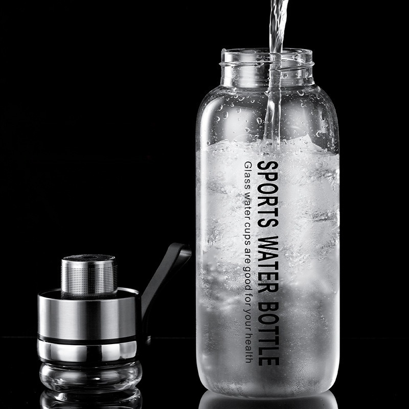 1.0/1.2リットルガラス製ウォーターボトル、布製スリーブ - Outdoor Sport Glass Water Bottle のレビューと価格