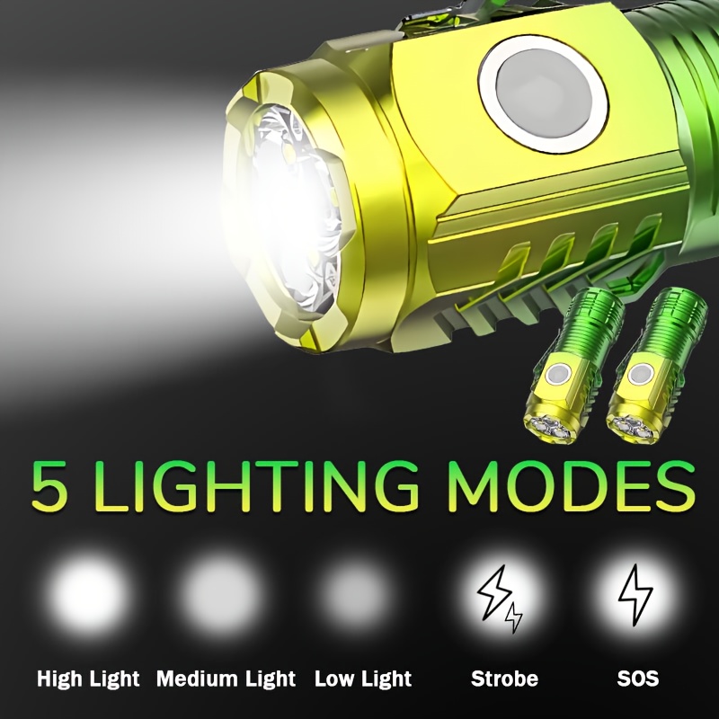 ペンクリップ付きミニ 3LED 懐中電灯、夜間歩行、ポータブ - Outdoor Spotlight のレビューと価格