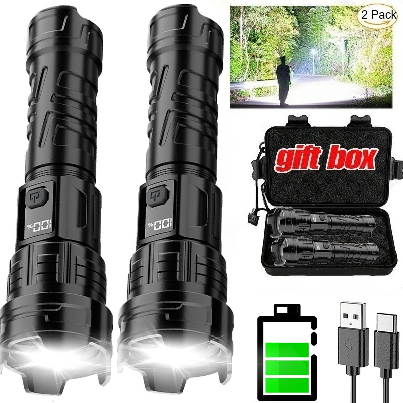 超高輝度 LED 懐中電灯 USB 充電式トーチ屋外ズーム釣 - Outdoor Spotlight のレビューと価格