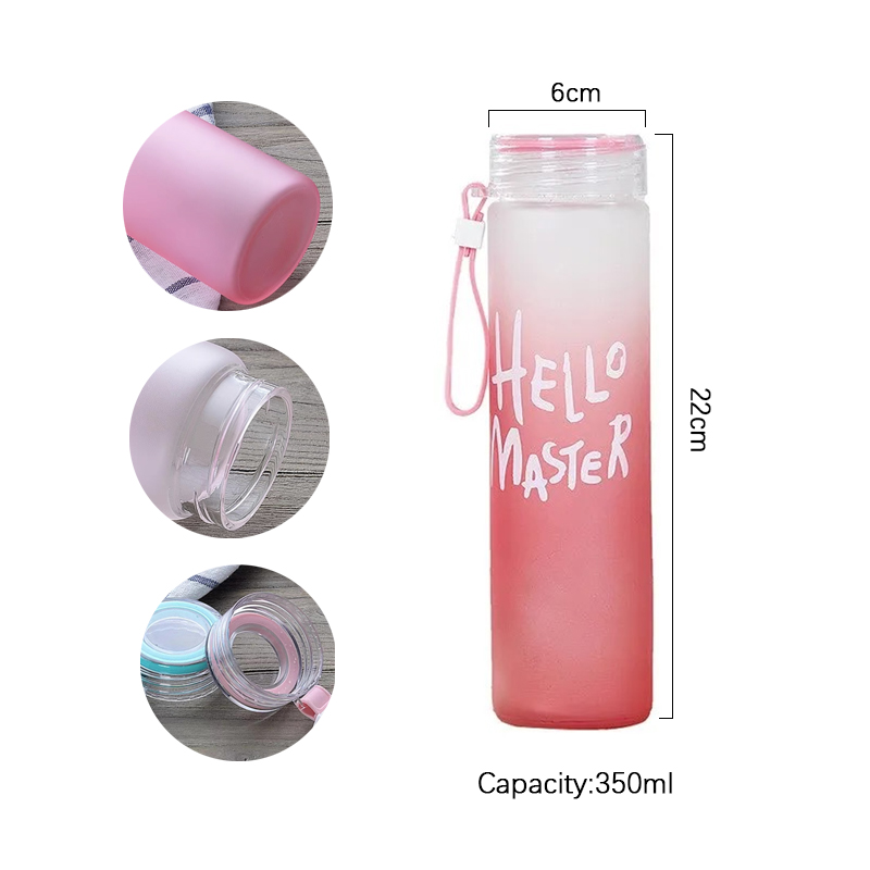 350ml スポーツシリコンレタータンブラー アクティブなラ - Outdoor Sport Glass Water Bottle のレビューと価格