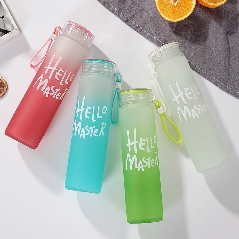 350ml スポーツシリコンレタータンブラー アクティブなラ - Outdoor Sport Glass Water Bottle のレビューと価格
